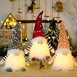 Weihnachtswichtel Deko Figur, 3stüCk Weihnachtswichtel Beleuchtet,Weihnachtszwerg Beleuchtet, Led Deko Weihnachtsmann, Weihnachtsdeko Amerikanisch, Weihnachtsdeko Skandinavisch Santa Tomte Gnom