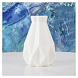 Origami-Blumenvase aus Kunststoff, Moderne Heimdekoration, weiße Blumenimitation aus Keramik, Blumentopf, nordische Verzierung, Heimdekoration (Farbe: Blau) (Rosa B)
