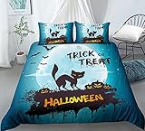 ONDIAN bettwäsche Frauen 220x220 cm Halloween Katze Bettwäsche Set Bettbezug Bettlaken Kissenbezüge Set Bettwäsche Bettwäsche Home Textile