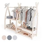 MAMOI® Kleiderstange Baby Kinderzimmer | Kinderkleiderstange 106x95x32cm / 53x95x32cm | Kinder Kleiderständer Baby | Garderobenständer | Baby Garderobe | Kindergarderobe | 100% ECO | Made in EU