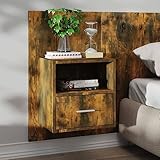 TALCUS Möbel Mit Wandmontiertem Nachttisch Raucheiche