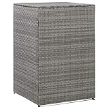 TOYOCC Einzel-Mülltonnen-Schuppen anthrazit 76x78x120 cm Polyrattan