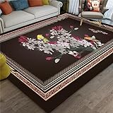 DJHWWD Teppich Kinderzimmer braun Wohnzimmer Teppich kurzflor Teppich Nach Mass Minimalistischer chinesischer Stil 160x200CM