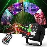 Fwiull Discolicht Partylicht mit Fernbedienung: Stroboskop Disco Licht Party Lichter mit Musikgesteuert,USB Discokugel mit 360° Halterung,RGB DJ Partybeleuchtung für Klub Geburtstag Weihnachten