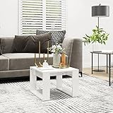 lvssiao Beistelltisch, Couchtisch, Beistelltisch aus Spanplatte, glänzend, 50 x 50 x 35 cm, moderner Stil, Konsolentisch für Wohnzimmer, Flur