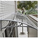 Transparentes Pultbogenvordach,Gebogene Pultvordach,Aluminiumlegierung-Haustürvordach,Polycarbonat-Vordach,für Vorder- und Hintertürveranda,Mehrere Größe,Tiefe 60cm,80cm (60x140cm/24'x55')