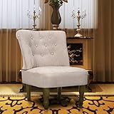 ZQQLVOO Französischer Stuhl Creme Stoff, Loungesessel, Fernsehsessel Relaxsessel, Schreibtischstuhl, Stuhl für Schlafzimmer, Wohnzimmer, Arbeitszimmer, Büro