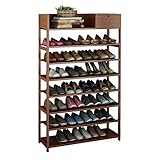 Schuhregal, Standregal aus Bambus, 8-stufiger Schuhschrank Schuhaufbewahrung, für Eingang/Schrank für platzsparende Aufbewahrung