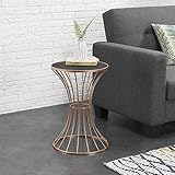 [en.casa] Metall Beistelltisch in Stundenglas-Form Kupfer Couchtisch Sofatisch Wohnzimmertisch Metalltisch