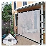 Transparente Kunststoffplane Wetterresistent mit 20 Elastischen Kordeln 0,12 Mm Starke Pavillon-Seitenwände for Garten, Garage, Transparenter Planenvorhang Im Freien ASPZQ ( Color : CLEAR , Size : 9.8