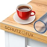 SCHUTZ-FUX Tischfolie transparent - Tischschutz mit schräger Kante,Tischdecke abwaschbar, Verschiedene Größen, (Made in Germany) (90 x 140 cm)