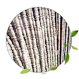 KGUDYS Holzperlenvorhang-Natur Holzperlen Vorhänge-Türvorhang, Handgefertigte Hängende Perlenvorhänge, Heimdekoration/Teiler Perlenvorhang, Fadenvorhang, Für Tür, Anpassbar,65strands-130x230cm