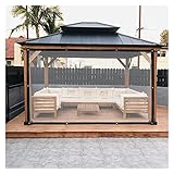 Plane Transparent mit Ösen, Outdoor PVC Trennvorhänge Planenvorhänge für Pavillons Pergola Balkone Gärten Klar Seitenteile Wetterfeste Plane (Color : Clear, Size : 4x5m/13.12x16.4ft)