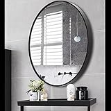 Badspiegel Rund,Wandspiegel Schwarz,wandspiegel Gold,Badezimmer mit Ablage Badspiegel ModernGroßer Spiegel für Badezimmer, Wohnzimmer, Gäste WC Schwarz,16 Inch Round Wall Mirror. ( Color : Nero , Size