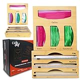 Druckverschlussbeutel-Aufbewahrungs-Organizer für Küchenschublade,Kunststoff-Organizer-Spender mit Ausstecher, Viertel, Sandwich-Taschen und Kunststofffolien-Taschen ax Wrap Halter