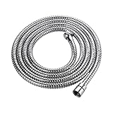 Homelody Chrom 2.5m Brause- und Duschsysteme Brauseschlauch Duschschlauch Edelstahl mit Anti-Knickschutz doppelt gewickelt 1/2 Zoll
