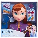 Disney Frozen 2 Anna Frisierkopf 20cm mit 14 Zubehörteilen für Styling-Spaß, ab 3 Jahren, Just Play, Merhfarbig, 32811
