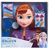 Disney Frozen 2 Anna Frisierkopf 20cm mit 14 Zubehörteilen für Styling-Spaß, ab 3 Jahren, Just Play, Merhfarbig, 32811