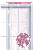 wometo Faden-Vorhang Glitzer-Vorhang oekoTex 90x245 cm - pink-Silber glänzender Deko Schal transparent halbtransparent Weihnachten (pink-Silber)