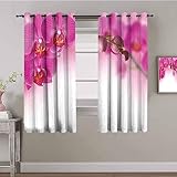 SPADEACES Vorhang Blickdicht Mit Ösen, 3D Rosa Blumenkunst Druck Verdunklungsvorhänge, Thermogardine Für Schlafzimmer Wohnzimmer Kinderzimmer Küche Fensterdekoration 2Er Set 300X280Cm (BxH)