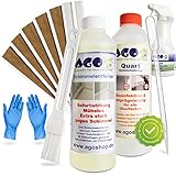 AGO® Schimmelentferner Silikon Intensiv Set 11-TLG zur Schimmelentfernung für Silikonfugen & Co I AGO® Schimmelentferner 500ml, AGO® Quart Schimmelstop 500ml, 6X 20cm AGO® Fugentape & Zubehör