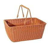 Zerodeko 1 Stück Geflochtene Aufbewahrungskörbe Aus Weidengeflecht Geflochtener Korb Weidenkorb Obstkorb Geflochtener Geschenkkorb Aufbewahrungsbox Tablett Geschenkkorb Aus Weide