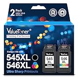 Valuetoner 545XL 546XL Multipack Tintenpatrone Kompatibel für Canon Druckerpatronen 545 546 für Canon Pixma MX495 MX490 TS3150 TR4550 TR4551 MG3050 MG2950 MG2555S MG2550S MG2550 MG3053 (Schwarz,Farbe)