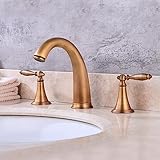 Waschtischarmatur 3 Loch, Mischbatterie Bad 3 Loch Messing Badezimmer Waschtischarmatur Antik