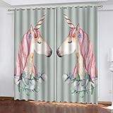 Vorhänge Schlafzimmer Modern 2Er Set Blickdicht Farbe Tier Pferd Mit Ösen 140X160Cm Verdunklungsvorhänge Sonnenabweisende Abdunkelnde Vorhänge Thermovorhang Hitzeschutz Gardinen Wohnzimmer