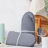 VHAUSE Lustige Ofenhandschuhe Set mit 2 Stück – lange Handpuppen-Ofenhandschuhe mit Silikongriff, hitzebeständig, 235 °C Baumwolle, heißer Handschuh für Küche, Backen, Kochen, Grillen, Kinder, grau