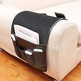 Sofa Armlehne Organizer Betttasche PU Leder Couch Stuhl Aufbewahrungstasche Anti-Rutsch Nachttisch Tasche Sofa-Bett Hängeaufbewahrung für Buch, Zeitschriften, Handy, Fernbedienung