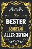 Bester Sekretär Aller Zeiten Notizbuch: Gefüttertes Tagebuch/Notizbuch für Sekretär, Pocketbook Tô Do Notizbuch für Männer und Frauen, Größe A5 6x9, ... lustiges Tagebuch für Sekretär