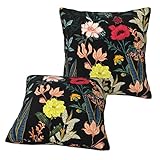 TOLKAT Bunte Boho-Kissenbezüge, quadratisch, Blumenmuster, 2 Stück, Heimdekoration für Couch, Bett, Sofa, Schlafzimmer, Auto