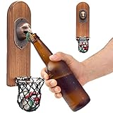 Acboor Flaschenöffner Wand: Bieröffner Wand Flaschenöffner mit Magnet Wandmontage Magnet Flaschenöffner mit Kappenfänger Bierliebhaber und Männer für Biertrinker Geschenke