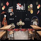 DEKii Maßgeschneiderte 3D Wallpaper Lachs Foto benutzerdefinierte 3D-Tapete Industrie-Dekor Japanische Küche Sushi Restaurant Hintergrund Tapeten Wandmalerei Papel De Parede