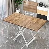 Klappbarer Esstisch, tragbarer Tisch für den Außenbereich, Drop-Leaf-Tisch, platzsparend, abgerundete Kanten, Holz, für Restaurant, Wohnzimmer, Terrasse, Deck, Arbeitszimmer, Schreibtisch, 100 x 6