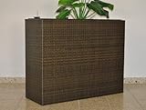 Eleganteinrichten XXXL Pflanztrog Polyrattan als Raumteiler 106x40x84cm Mocca.