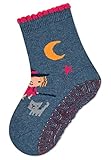 Sterntaler Baby Mädchen Fliesen Socken Baby Glitzer-Flitzer AIR Hexe Strümpfe meliert - Fliesen Rutsch Socken Baby mit Vollplüsch - tintenblau, 20