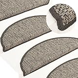 TALCUS Home & Garden Stufenmatten selbstklebend Sisaloptik 15 Stück 65x25 cm anthrazit