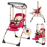 My Happiness Baby Hochstuhl | Hochstuhl Baby mit Liegefunktion, Schaukel & Sonnenschutz | Baby Schaukel Indoor & Outdoor | Schaukelstuhl Baby