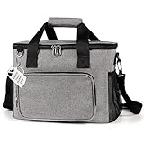 Carastek 30L Kühltasche, Kühltasche Picknicktasche Lunchtasche Mittagessen Tasche Thermotasche Kühltasche Isoliertasche für Lebensmitteltransport, Faltbar mit Integriertem Flaschenöffner, Grau