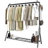 Freistehender Flur-Kleiderständer, Schuhbank, 3-in-1, multifunktionaler Garderobenbaum im industriellen Stil für Eingangsbereich, Wohnzimmer, Schlafzimmer (Farbe: Schwarz, Größe: 100 x 40 x 150 cm)