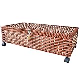Unterbettkommode, AbschließBare Rattan-Hauskleidungs-Aufbewahrungsbox mit RäDern, Geeignet FüR Schlafzimmer, Schlafsaal, Kinderzimmer/braun / 58L