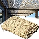 AZHGDCP Outdoor Beige Tarnnetz, Leichtes Langlebiges Camouflage-Netz, Militärnetze, Armee-Schattennetz, 2x3m,3x4m,4x5m,5x6m,5x10m,8x8m,8x10m, Für Jagd, Autoabdeckung, Fotografie, Camping(Size:3X5M)