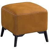 Sitzbank Gepolsterte Mit Starke Und Stabile Metallhockerbeine Sofa Sitzhocker Pouf Hocker Schminktisch, Schuhbank Truhenbank Fußbank Aus Lederstoff Für Wohnzimmer(Size:Flacher Stil,Color:Khaki)