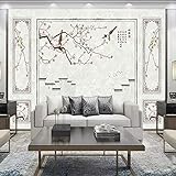 BeNsil Neue chinesische TV-Hintergrund-Tapete, Wohnzimmer, moderne Jiangnan-Blume, Vogel-Wandtuch, Schlafzimmer, Arbeitszimmer, Dekoration, Wandbild, 200 x 140 cm