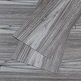 VEELIKE Holzoptik Vinylboden Selbstklebend Bodenfliesen Grau pvc Bodenbelag Fliesenoptik Fliesen Boden Bad Fliesenaufkleber Boden Küche Fußbodenbelag Wohnzimmer pvc Fliesen Garage 90cm×15cm 12 Stück