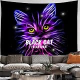 ETTBC Wandteppich mit Katze, Wandbehang, Makramee, Hexerei, Hippie-Raum, Boho-Dekor, Mandala-Wandteppich, K2, 95 x 73 cm