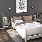 BULANED Wand-Nachttische 2 STK Nachtschrank, Nachtkonsole, Bedside Tables, Nachtkästchen, Beistellschrank, Nachtkommode, Nightstand, Betongrau Holzwerkstoff