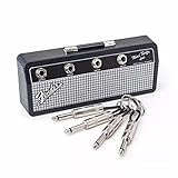 Deluisho Schlüsselbrett Schlüsselhalter Audio Schlüsselanhänger Gitarren-Schlüsselanhänger Wandhalterung Kreative Retro-Schlüsselaufbewahrung mit 4 Gitarrensteckern